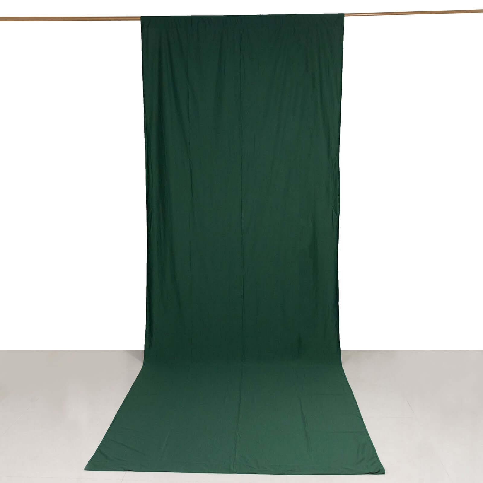 Hunter Emerald Green Scuba Polyester Event Curtain Drapes, Durable Flame Resistant Backdrop Event Panel Wrinkle Free with Rod Pockets - 5ftx14ft - Bell Racket Store