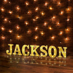 3D Marquee Letter "J" Warm White 4 LED Lights Gold - Chic Light-Up Decor for Events 6"