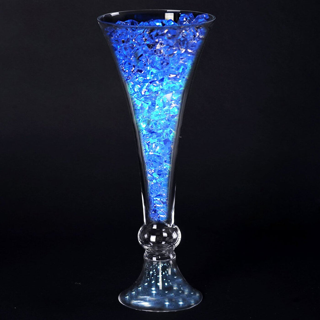 4-Pack Glass Trumpet Vases Crystal Ball Design Clear - Stylish Floral Table Centerpieces for Events 18"