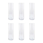 6-Pack Glass Flower Vases Cylinder Design Heavy Duty Clear - Stylish Centerpieces for Weddings 14"
