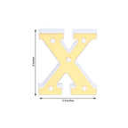3D Marquee Letter "X" Warm White 5 LED Lights Gold - Chic Light-Up Decor for Events 6"