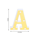 3D Marquee Letter "A" Warm White 5 LED Lights Gold - Chic Light-Up Decor for Events 6"
