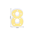3D Marquee Number "8" Warm White 7 LED Lights Gold - Stylish Light-Up Accent for Events 6"
