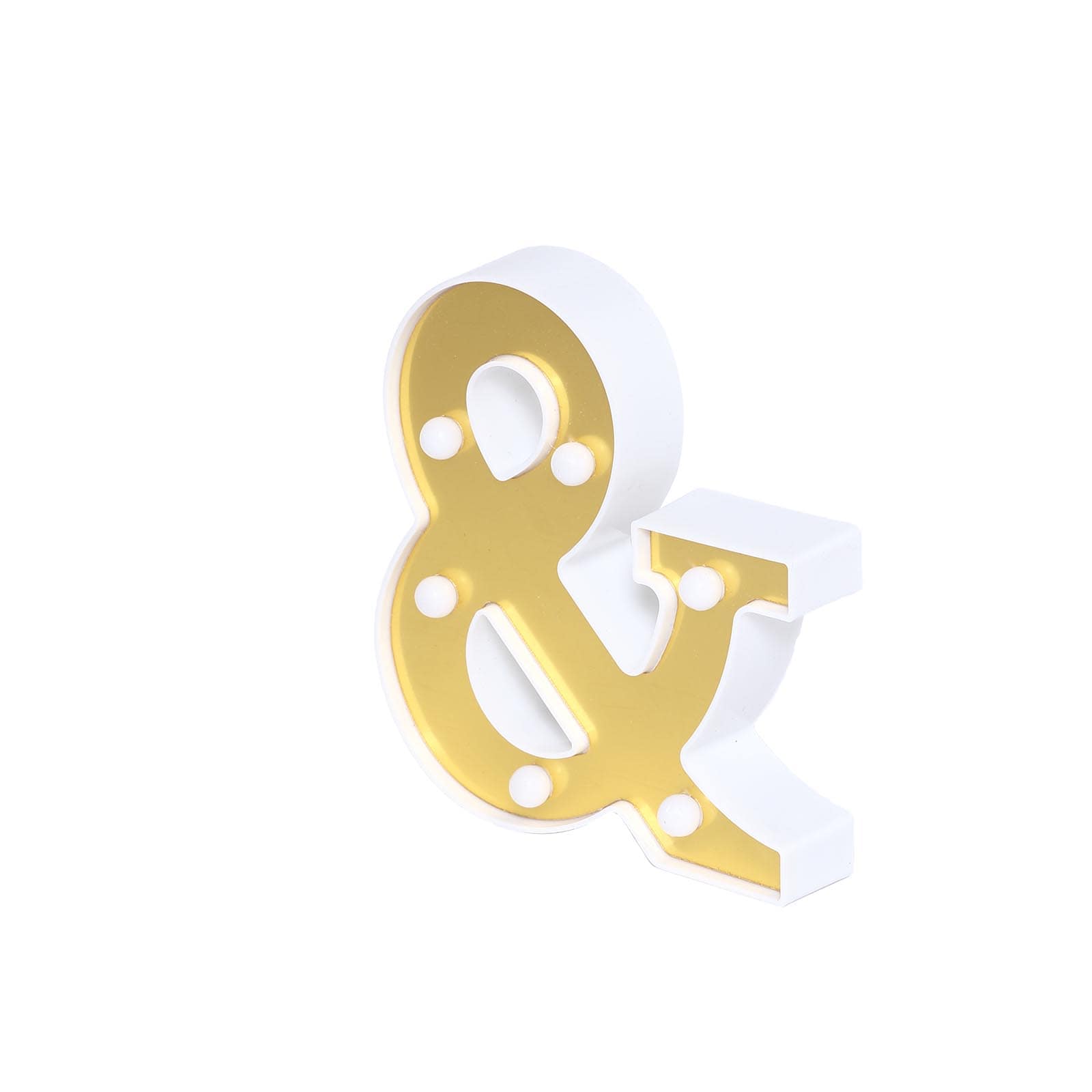 3D Marquee Symbol "&" Warm White 6 LED Lights Gold - Perfect Light-Up Accent for Decor 6"