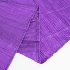 Taffeta 132" Round Tablecloth Purple - Seamless Accordion Crinkle Table Cover