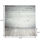 8ftx8ft White Gray Distressed Wood Panels Vinyl Photography Backdrop