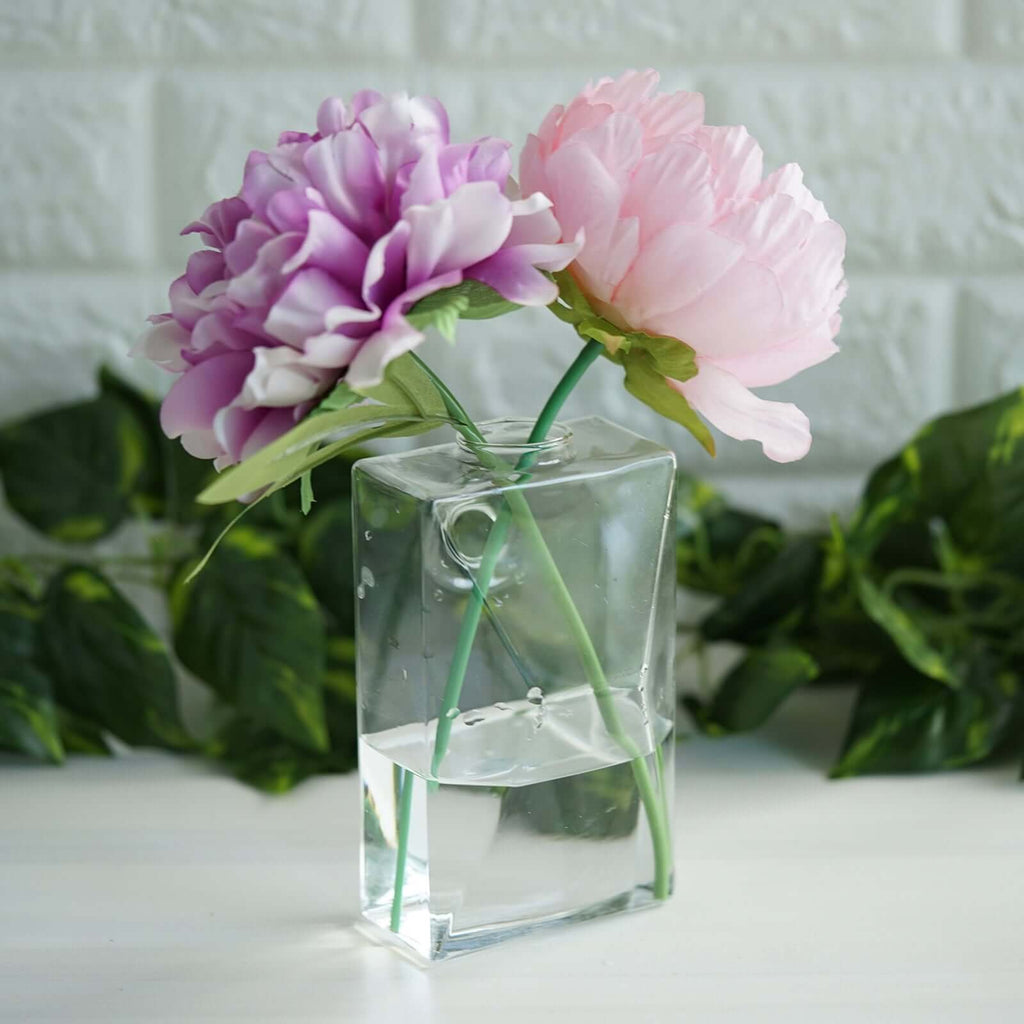 3-Pack Glass Wall Vase Hanging Trapezoid Design Indoor Planters - Modern Wall Mounted Terrariums for Living Spaces