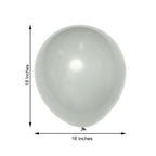 10 Pack 18" Matte Pastel Silver Helium or Air Latex Party Balloons