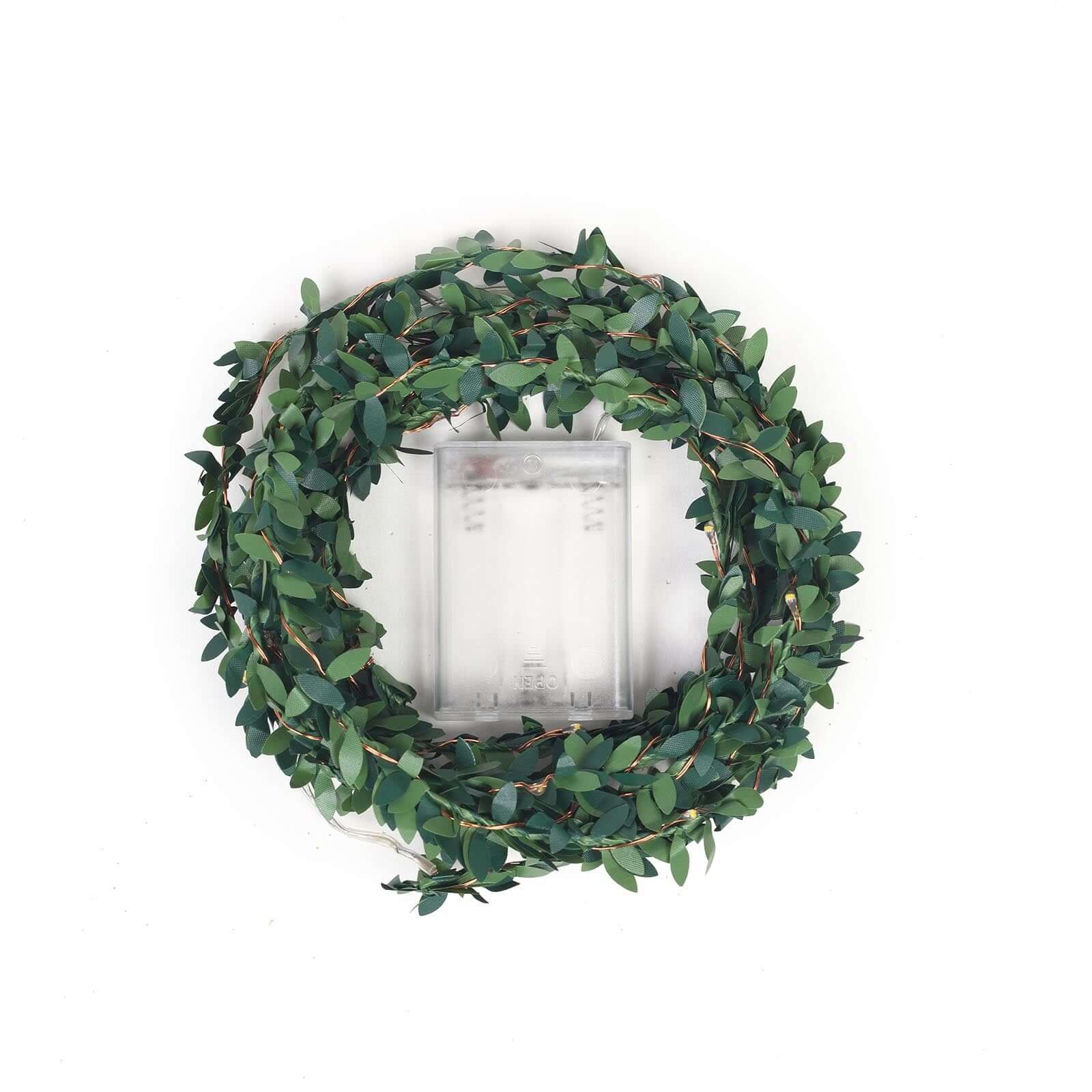 30 LED String Light Garland Green Leaf Design White Light - Battery Operated DÃ©cor Accent 10ft