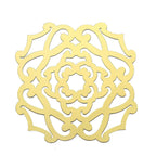 6-Pack Disposable Table Placemats in Metallic Gold Laser Cut Flower Design - 700GSM Cardboard Placemats for Glamorous Table Settings 13"