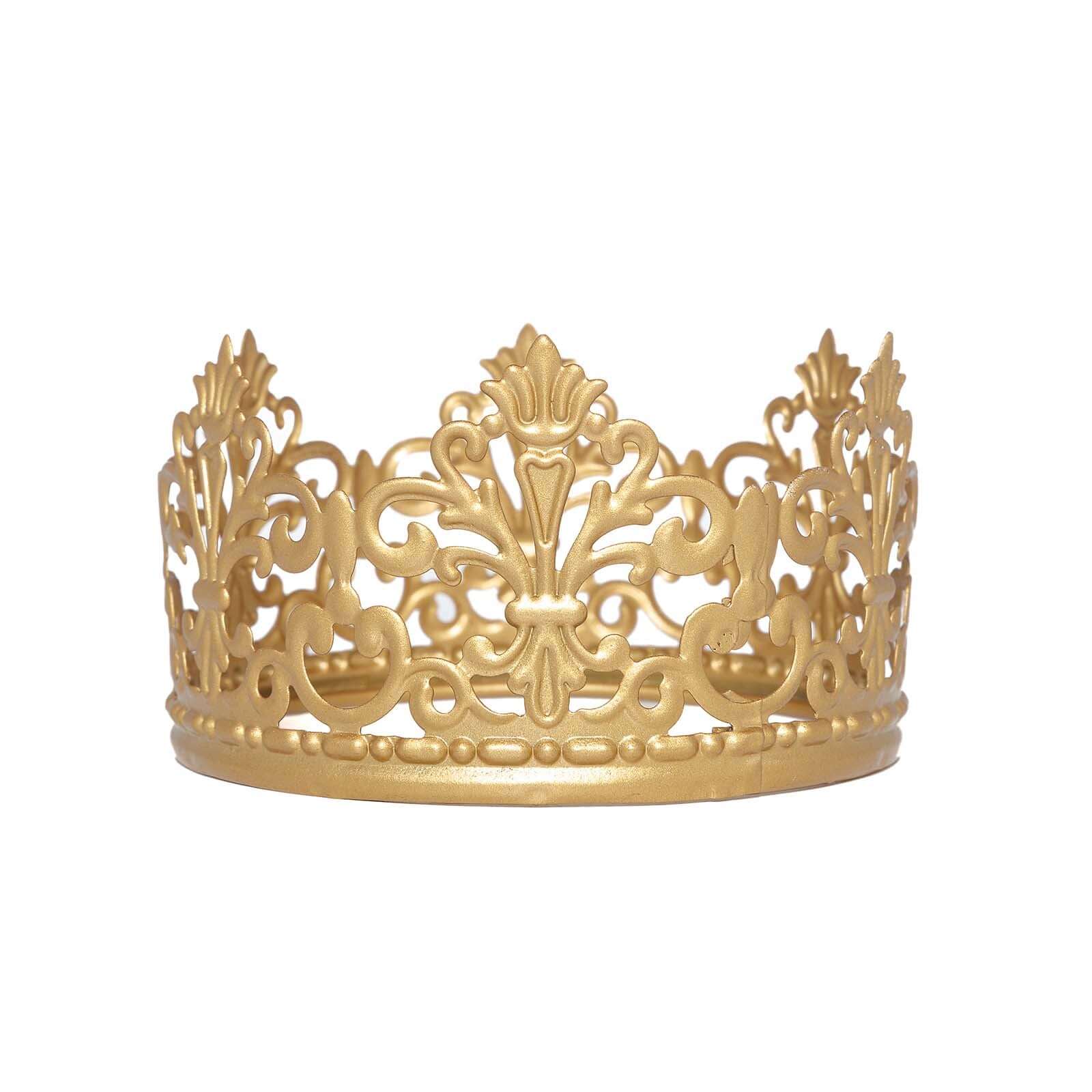 Metal Princess Crown Cake Topper Gold - Exquisite Cake Centerpiece Decor for QuinceaÃ±eras Bridal Showers & Fairytale-Themed Events 2"