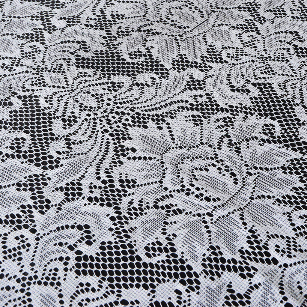 Lace 72"x72" Table Overlay Square Tablecloth White - Victorian Design Table Topper