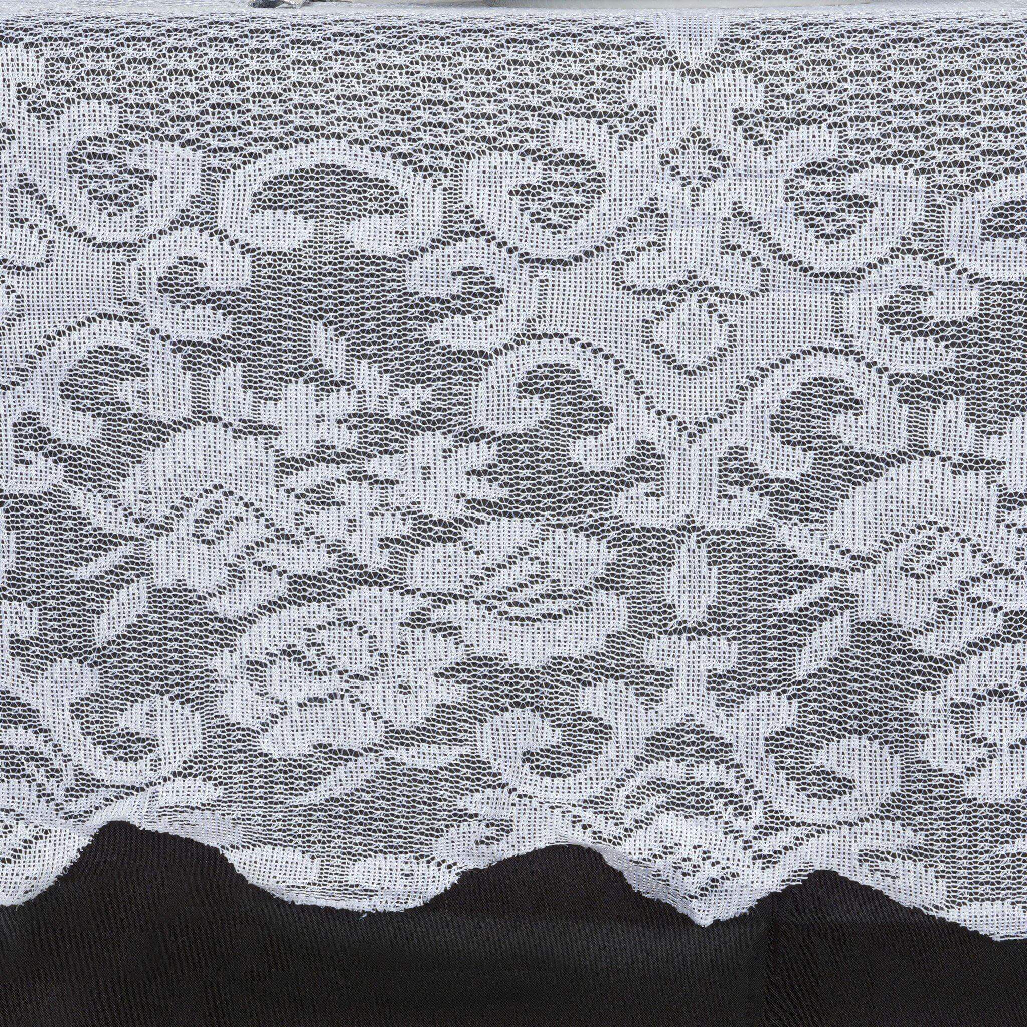 Lace 60"x126" Rectangular Oblong Tablecloth White - Premium Finish for Sophisticated Occasions