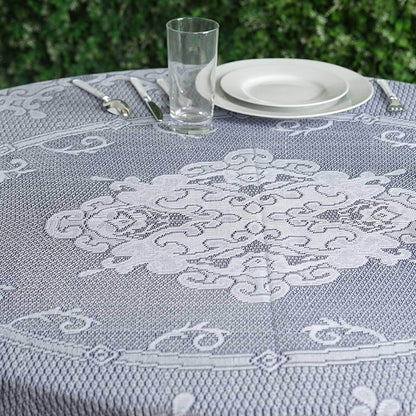 Lace 70" Round Tablecloth White - Premium Design for Intimate Table Settings