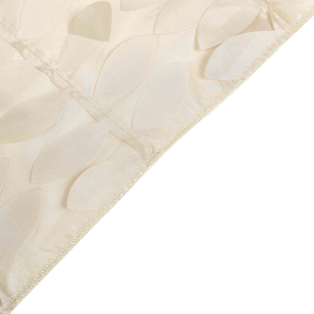 Taffeta 54"x54" Table Overlay Square Tablecloth Beige 3D Leaf Petal Table Cover