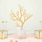 10-Pack Artificial Manzanita Tree Branch Metallic Gold for Vase Filler Home Wedding Centerpiece Ornament 14"