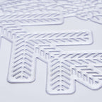 6-Pack Dining Table Mats Snowflake Design Silver - Vinyl Non-Slip Surface for Winter Decor 18"