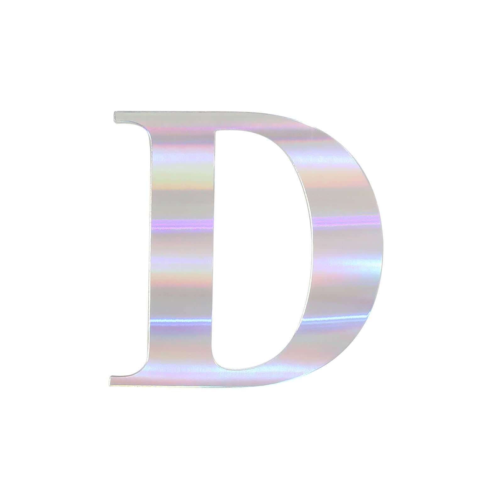 4 Pack - 5" Iridescent Alphabet Stickers Banner, Customizable Stick on Letters and Numbers - D