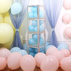 2 Pack 12" Iridescent Clear Baby Shower Party Decoration Boxes, Transparent DIY Balloon Boxes