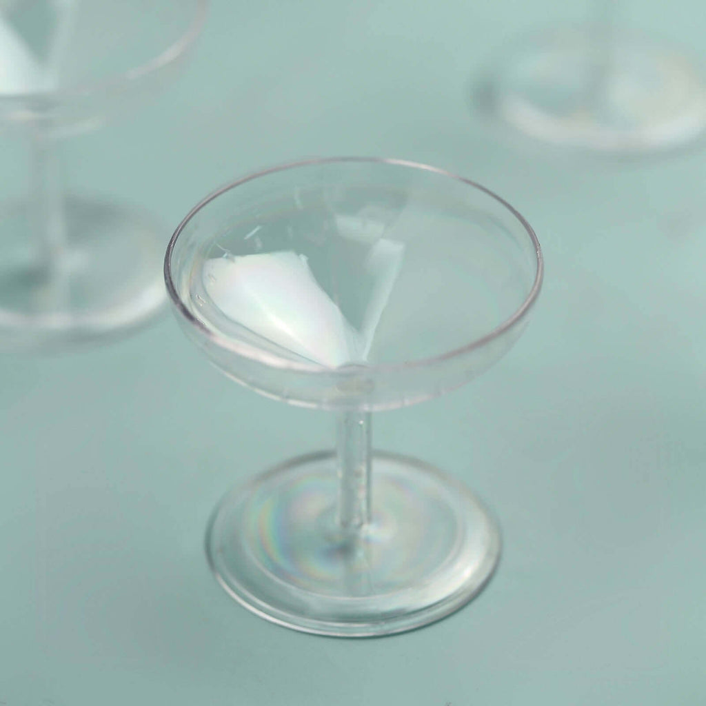 12-Pack Plastic Dessert Cup Candy Dishes Clear - Decorative Mini Pedestal Stands for Treats 2"