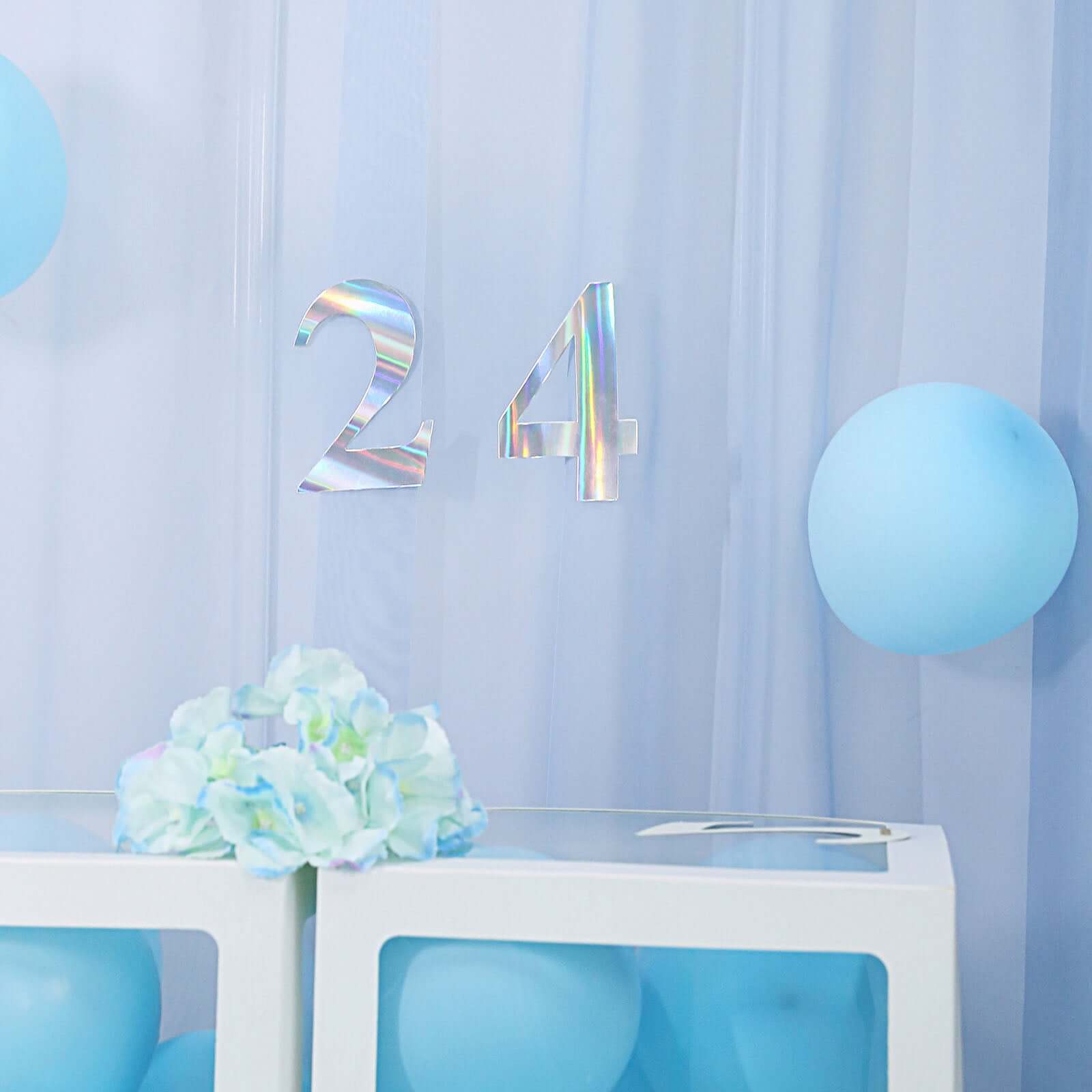 4-Pack Stickers Banner Custom 0-9 Number "1" Design Iridescent - Milestone Age and Date Stick-On Numbers 5"