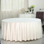 Premium Velvet 120" Round Tablecloth Ivory - Reusable Soft & Seamless Table Cover