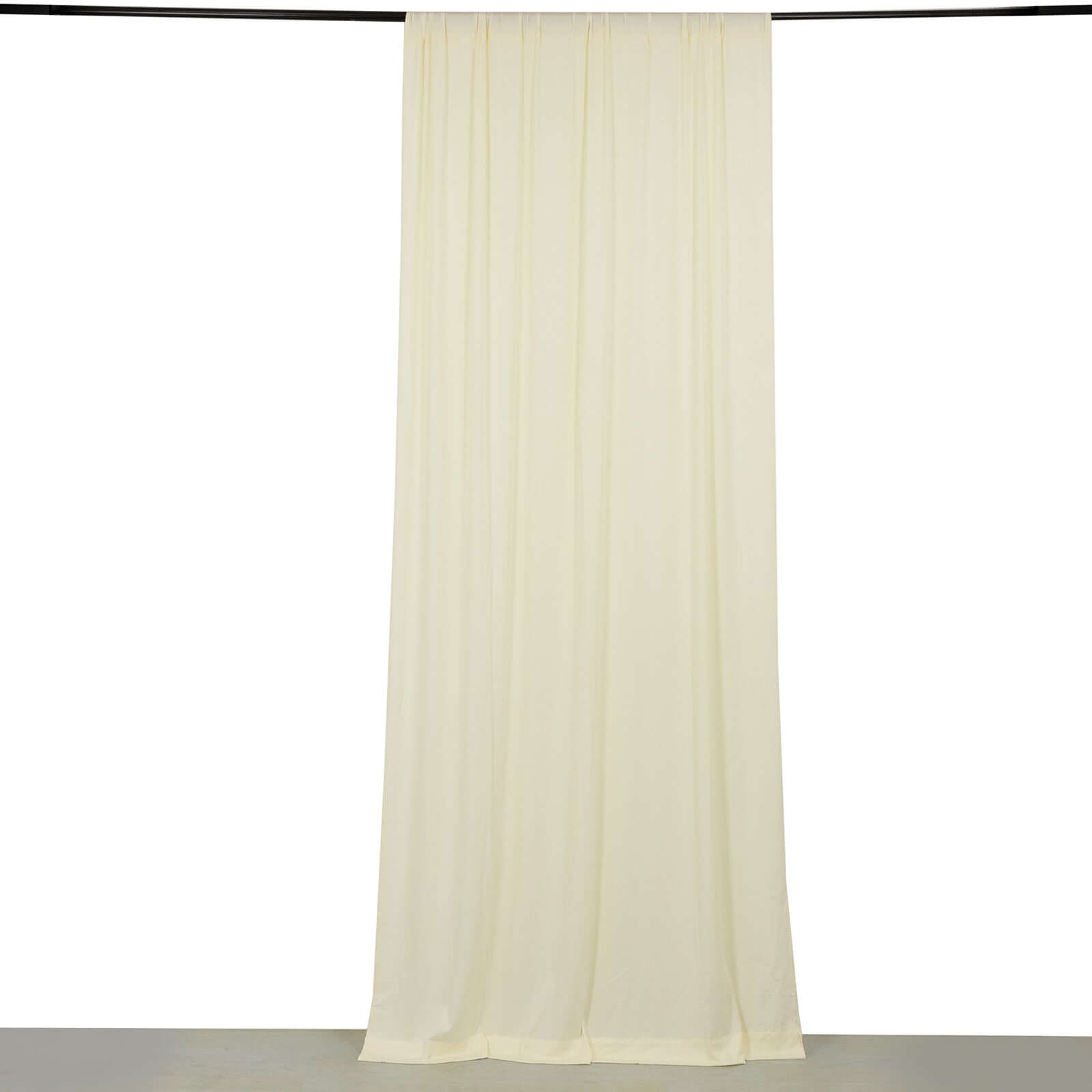 Ivory 4 - Way Stretch Spandex Event Curtain Drapes, Wrinkle Free Backdrop Event Panel with Rod Pockets - 5ftx10ft - Bell Racket Store