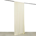 Ivory 4 - Way Stretch Spandex Event Curtain Drapes, Wrinkle Free Backdrop Event Panel with Rod Pockets - 5ftx10ft - Bell Racket Store
