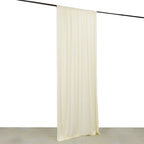 Ivory 4 - Way Stretch Spandex Event Curtain Drapes, Wrinkle Free Backdrop Event Panel with Rod Pockets - 5ftx10ft - Bell Racket Store