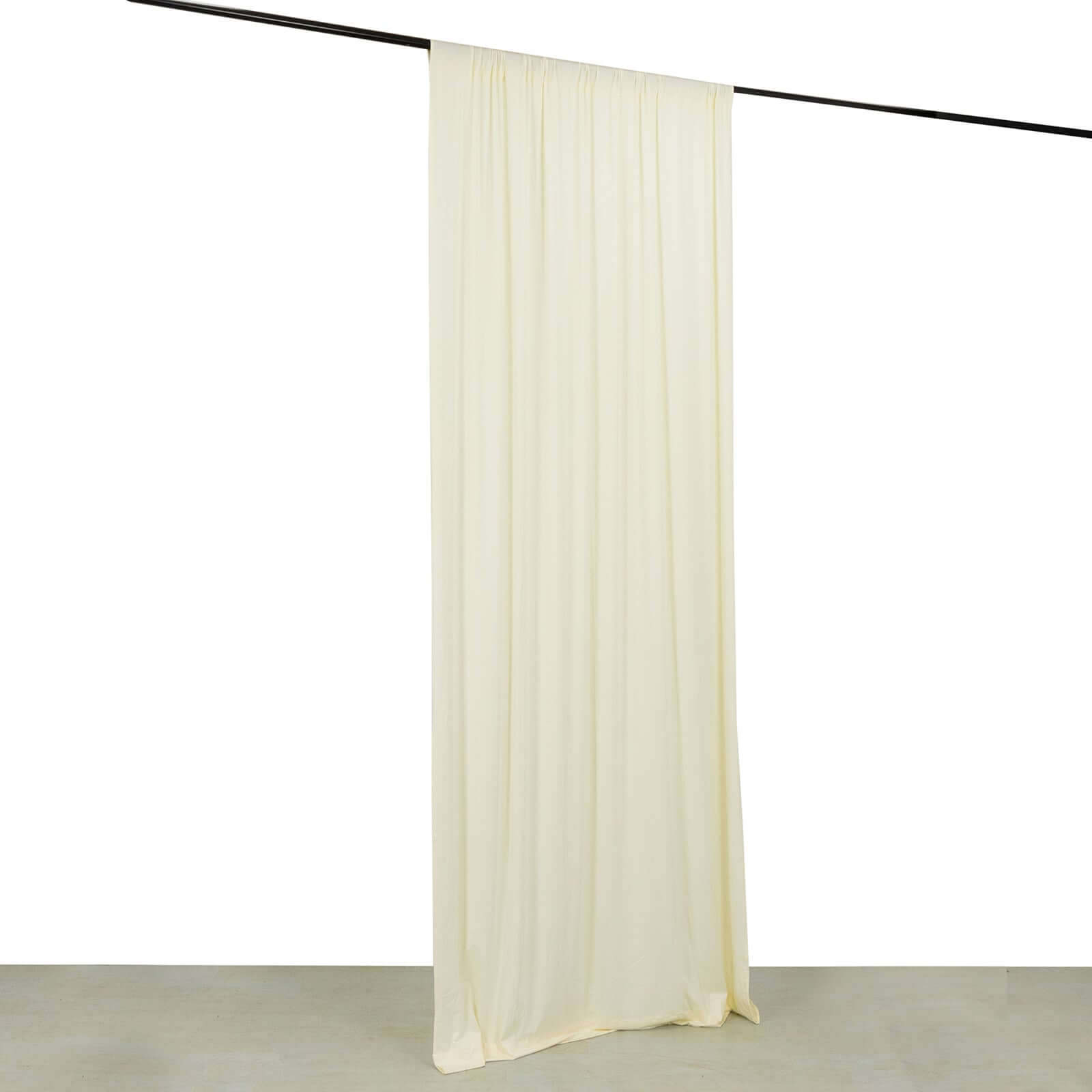 Ivory 4 - Way Stretch Spandex Event Curtain Drapes, Wrinkle Free Backdrop Event Panel with Rod Pockets - 5ftx10ft - Bell Racket Store