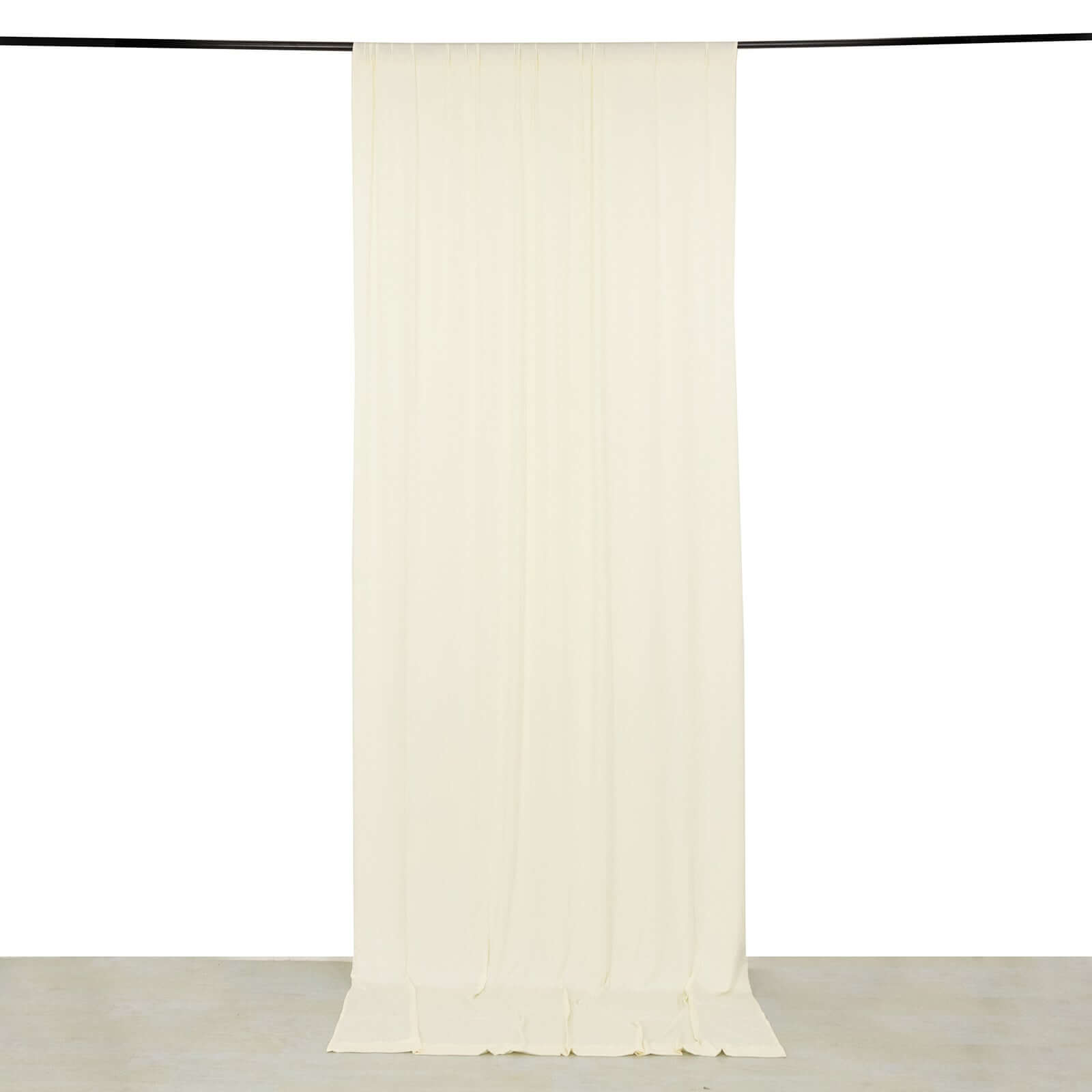 Ivory 4 - Way Stretch Spandex Event Curtain Drapes, Wrinkle Free Backdrop Event Panel with Rod Pockets - 5ftx12ft - Bell Racket Store