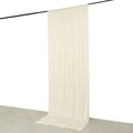 Ivory 4 - Way Stretch Spandex Event Curtain Drapes, Wrinkle Free Backdrop Event Panel with Rod Pockets - 5ftx12ft - Bell Racket Store