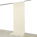 Ivory 4 - Way Stretch Spandex Event Curtain Drapes, Wrinkle Free Backdrop Event Panel with Rod Pockets - 5ftx12ft - Bell Racket Store
