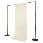 Ivory 4 - Way Stretch Spandex Event Curtain Drapes, Wrinkle Free Backdrop Event Panel with Rod Pockets - 5ftx12ft - Bell Racket Store