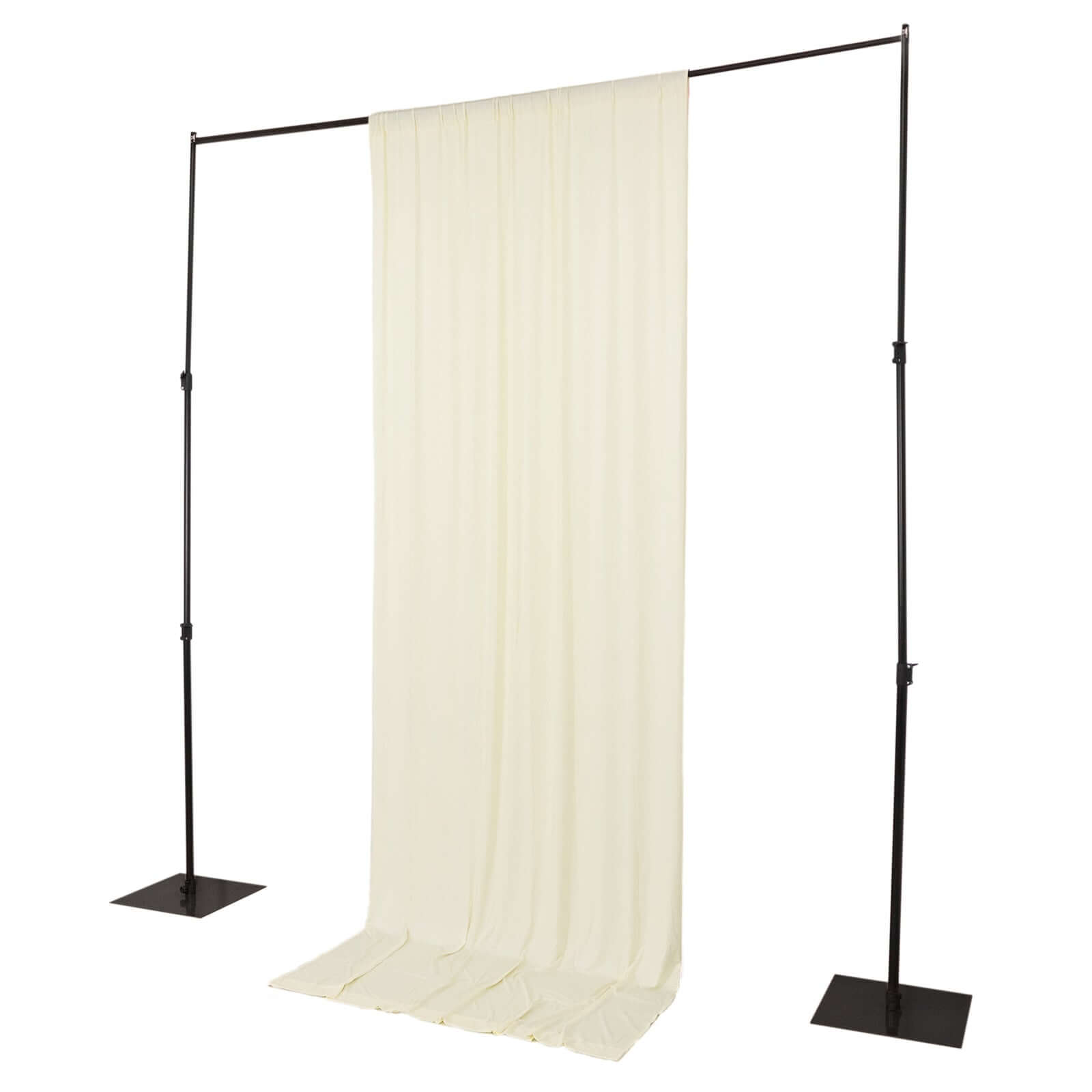 Ivory 4 - Way Stretch Spandex Event Curtain Drapes, Wrinkle Free Backdrop Event Panel with Rod Pockets - 5ftx12ft - Bell Racket Store