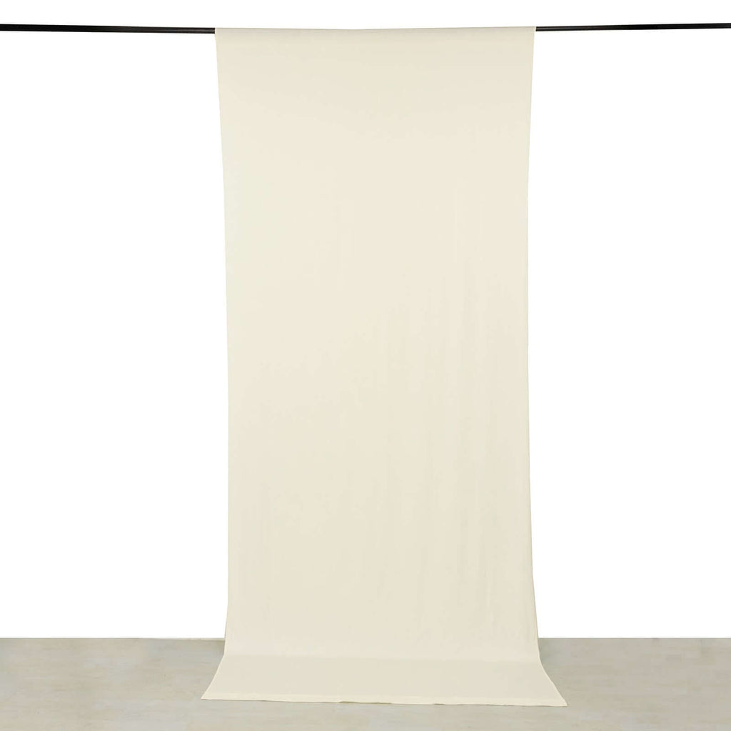 Ivory 4 - Way Stretch Spandex Event Curtain Drapes, Wrinkle Free Backdrop Event Panel with Rod Pockets - 5ftx12ft - Bell Racket Store