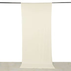 Ivory 4 - Way Stretch Spandex Event Curtain Drapes, Wrinkle Free Backdrop Event Panel with Rod Pockets - 5ftx12ft - Bell Racket Store