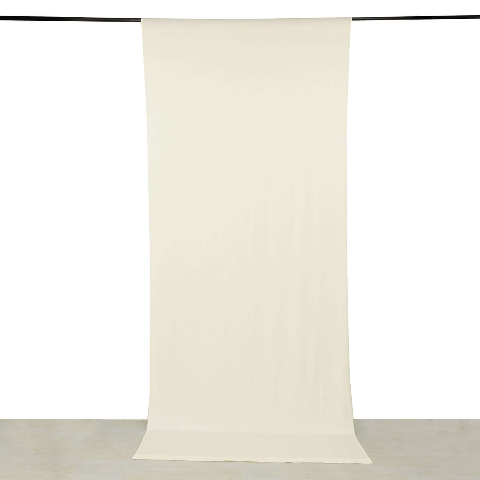 Ivory 4 - Way Stretch Spandex Event Curtain Drapes, Wrinkle Free Backdrop Event Panel with Rod Pockets - 5ftx12ft - Bell Racket Store