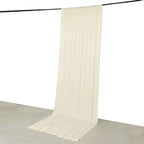 Ivory 4 - Way Stretch Spandex Event Curtain Drapes, Wrinkle Free Backdrop Event Panel with Rod Pockets - 5ftx14ft - Bell Racket Store