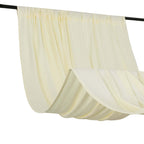 Ivory 4 - Way Stretch Spandex Event Curtain Drapes, Wrinkle Free Backdrop Event Panel with Rod Pockets - 5ftx14ft - Bell Racket Store
