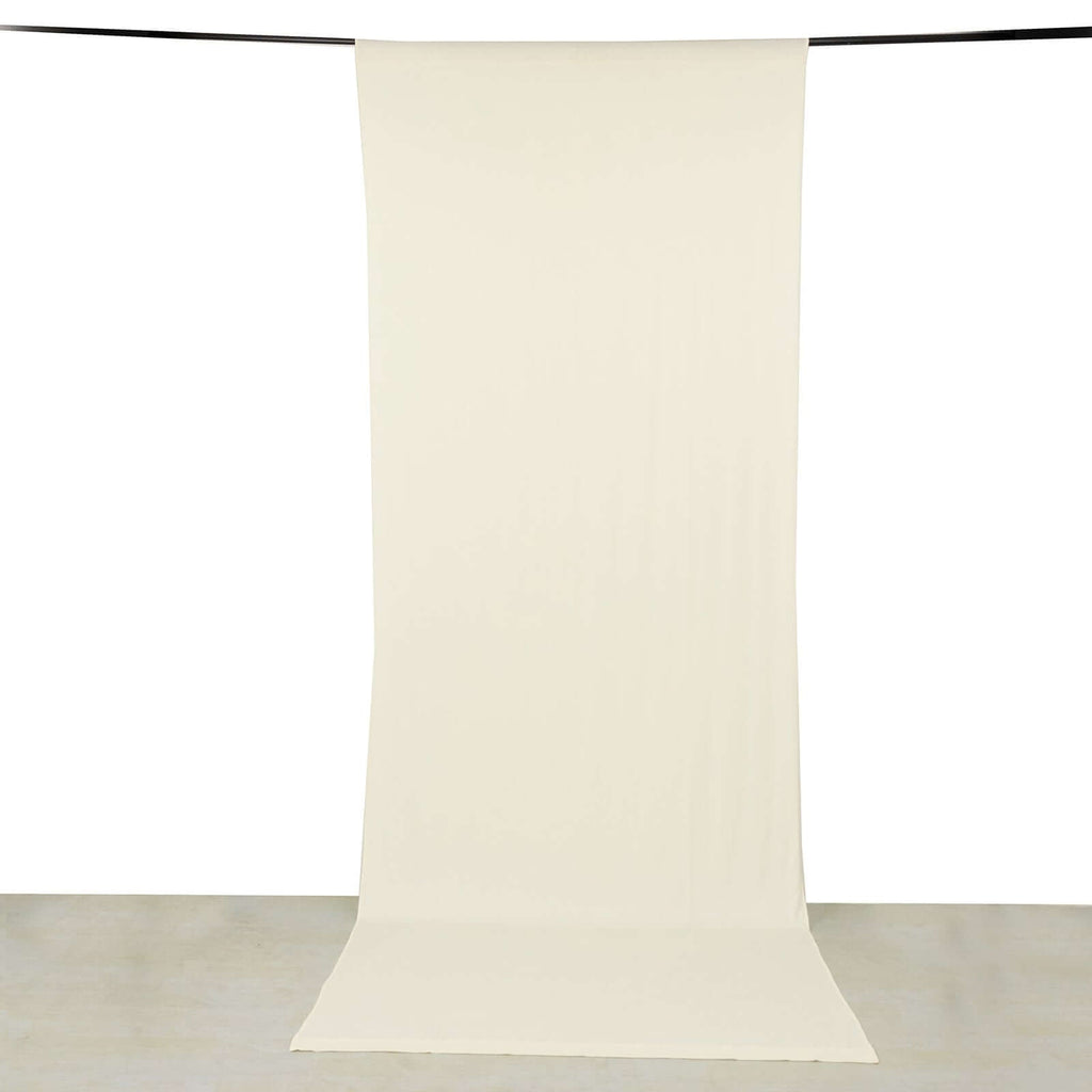 Ivory 4 - Way Stretch Spandex Event Curtain Drapes, Wrinkle Free Backdrop Event Panel with Rod Pockets - 5ftx14ft - Bell Racket Store