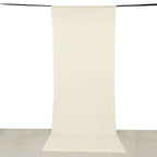 Ivory 4 - Way Stretch Spandex Event Curtain Drapes, Wrinkle Free Backdrop Event Panel with Rod Pockets - 5ftx14ft - Bell Racket Store