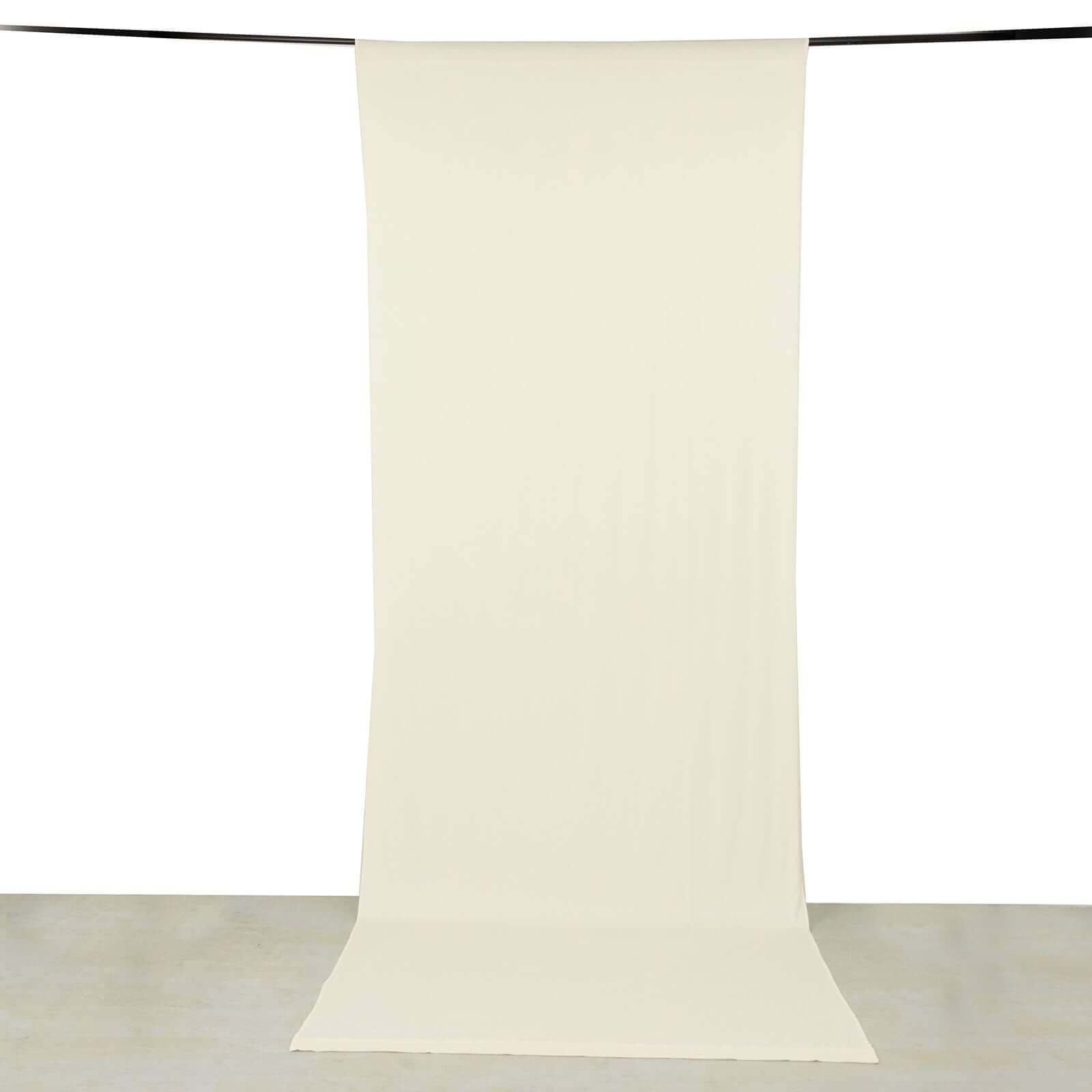 Ivory 4 - Way Stretch Spandex Event Curtain Drapes, Wrinkle Free Backdrop Event Panel with Rod Pockets - 5ftx14ft - Bell Racket Store