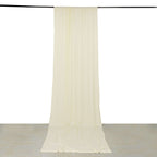 Ivory 4 - Way Stretch Spandex Event Curtain Drapes, Wrinkle Free Backdrop Event Panel with Rod Pockets - 5ftx16ft - Bell Racket Store