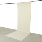 Ivory 4 - Way Stretch Spandex Event Curtain Drapes, Wrinkle Free Backdrop Event Panel with Rod Pockets - 5ftx16ft - Bell Racket Store