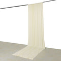 Ivory 4 - Way Stretch Spandex Event Curtain Drapes, Wrinkle Free Backdrop Event Panel with Rod Pockets - 5ftx16ft - Bell Racket Store