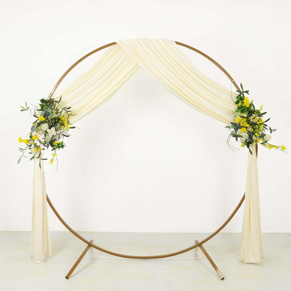 Ivory 4 - Way Stretch Spandex Event Curtain Drapes, Wrinkle Free Backdrop Event Panel with Rod Pockets - 5ftx18ft - Bell Racket Store