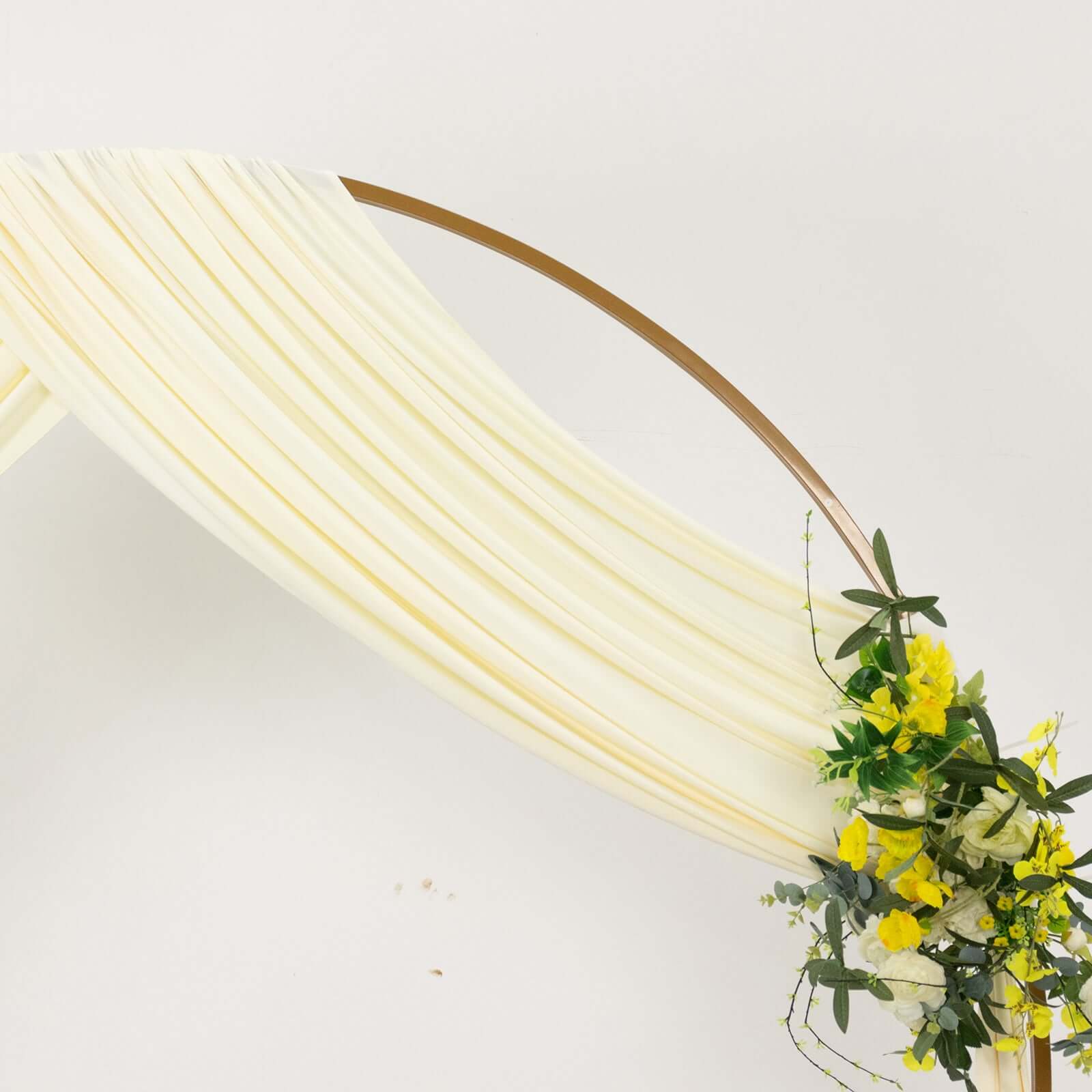 Ivory 4 - Way Stretch Spandex Event Curtain Drapes, Wrinkle Free Backdrop Event Panel with Rod Pockets - 5ftx18ft - Bell Racket Store