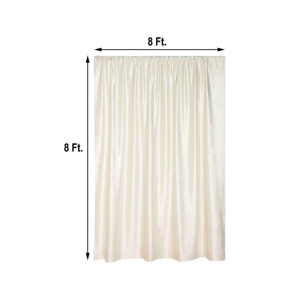 Ivory Crushed Velvet Backdrop Curtain â€“ 8ft x 8ft Event Drape with Rod Pocket, Privacy Panel for Photo Booths & Events