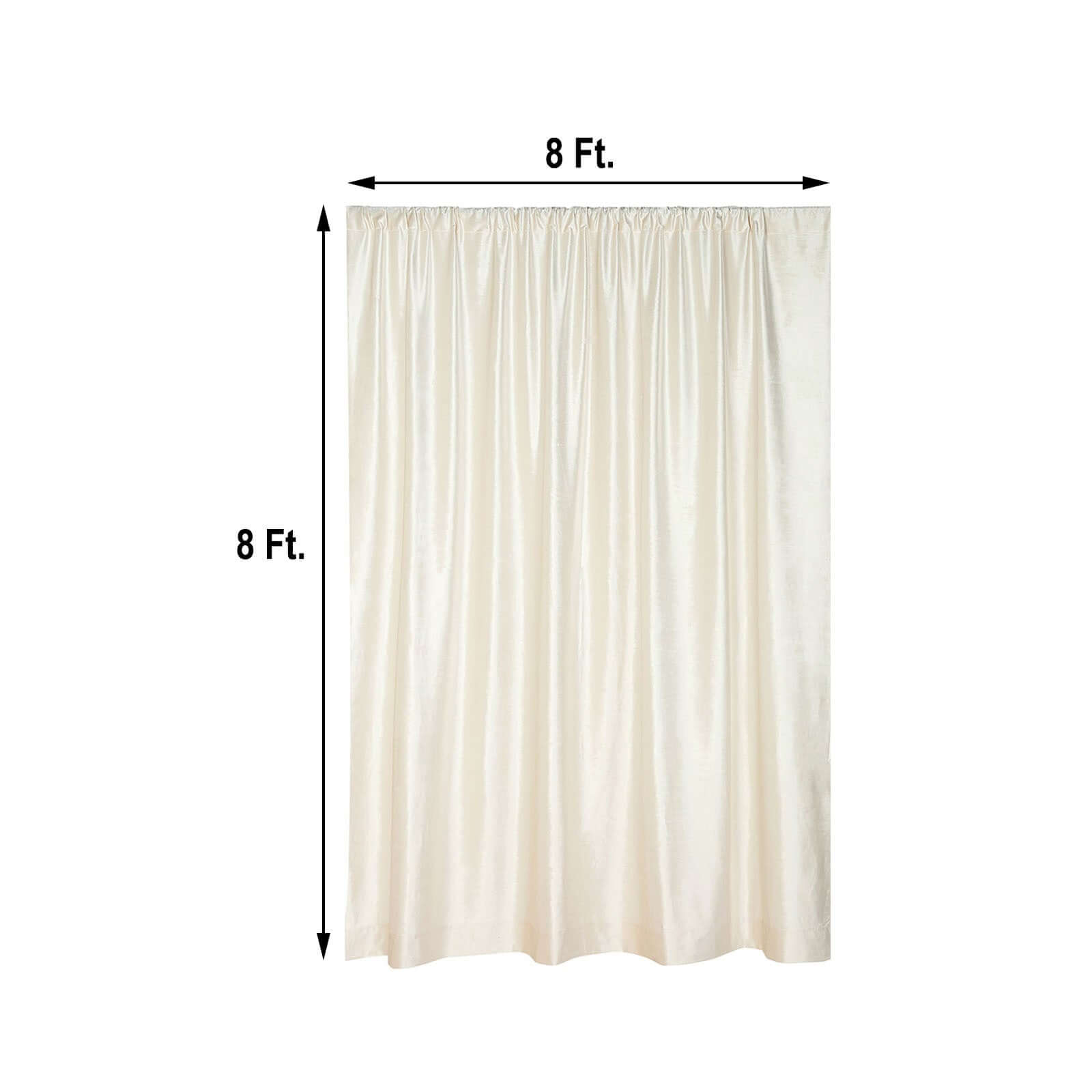 Ivory Crushed Velvet Backdrop Curtain â€“ 8ft x 8ft Event Drape with Rod Pocket, Privacy Panel for Photo Booths & Events